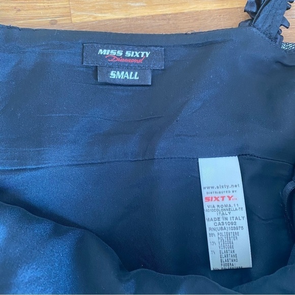 Miss Sixty Vintage Y2K Gray Mini Dress Rushed Straps Size Small - Picture 7 of 8